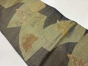 地紙に時代人物・花葉模様織出し名古屋帯